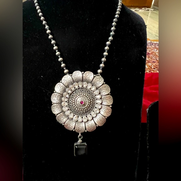 Oxidized silver necklace. Brand new, sterling silver. - Picture 1 of 1